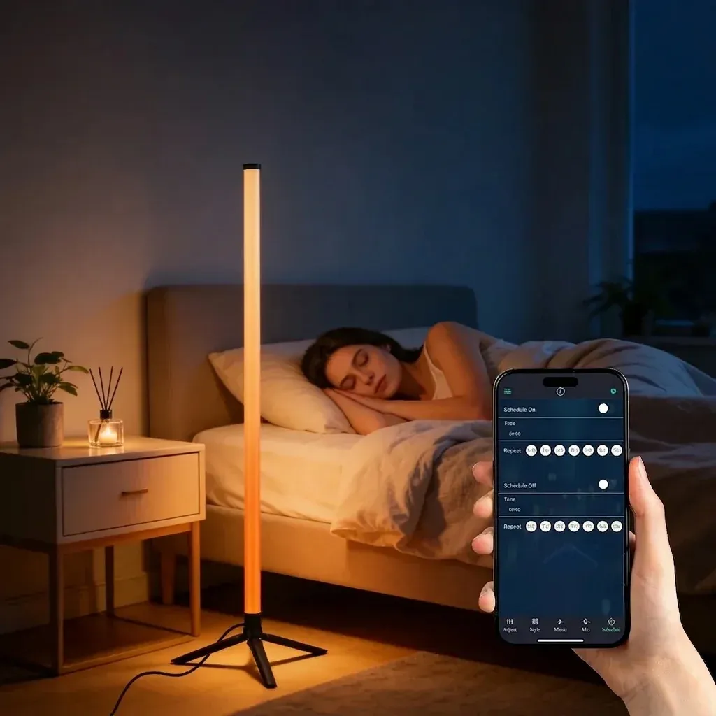 מנורת עמידה חכמה RGB עם בסיס שחור