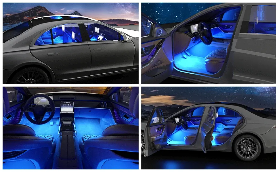 ערכת תאורת אווירה חכמה לרכב עם סנכרון מוזיקה