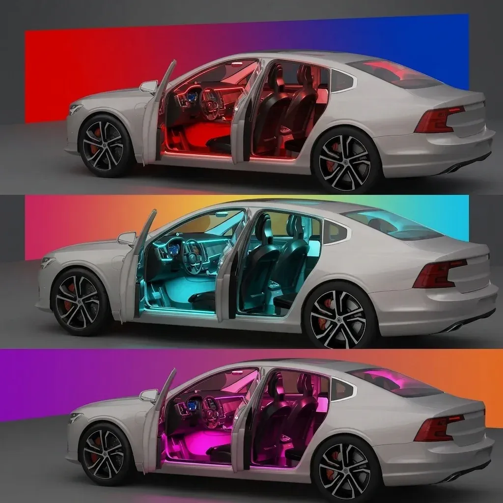 ערכת תאורת אווירה חכמה לרכב RGB