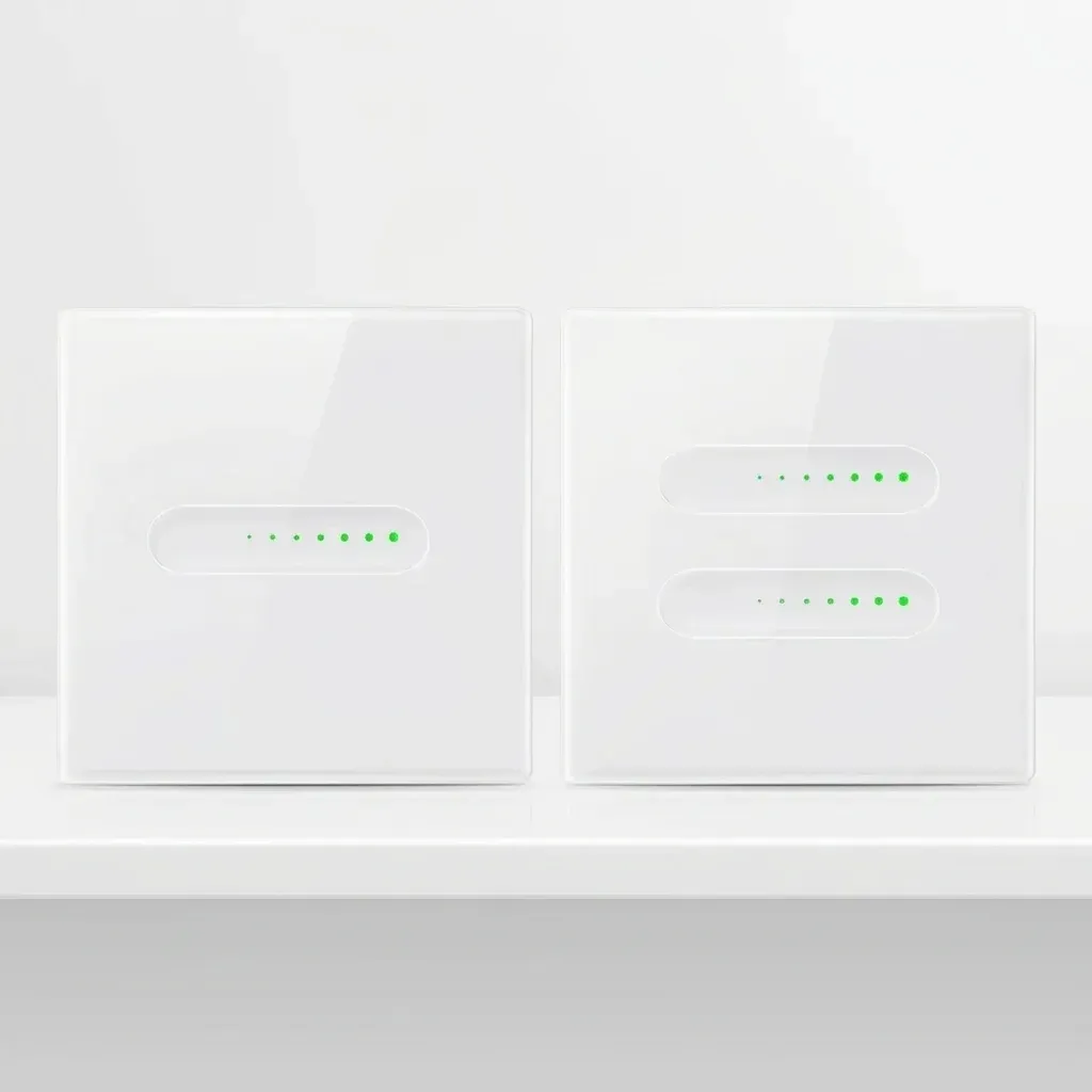 מתג דימר חכם מגע לבן מזכוכית