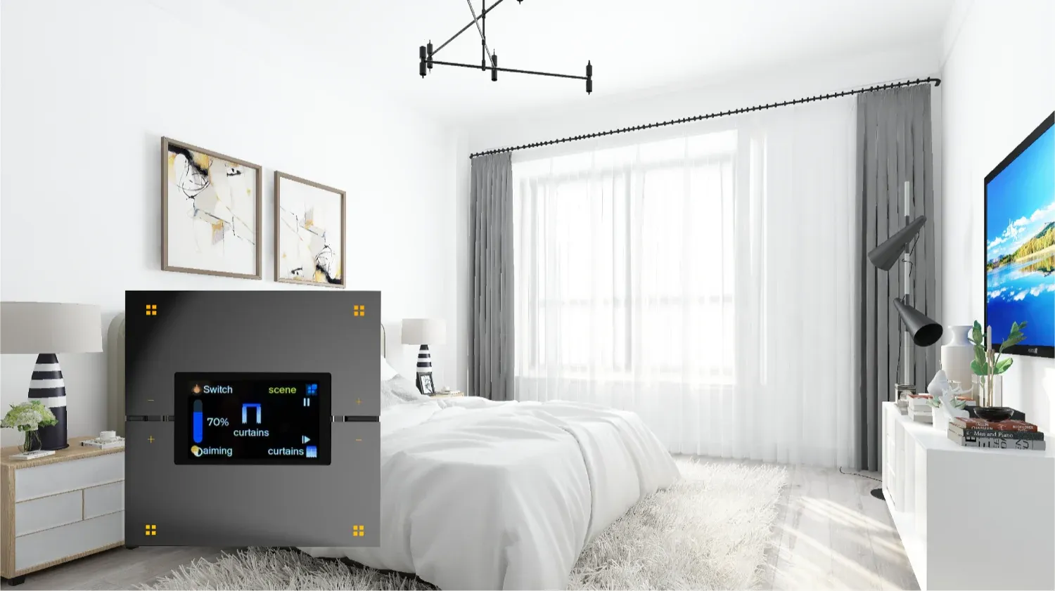 מתג חכם זיגבי עם מסך מגע מאלומיניום