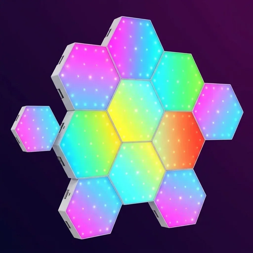 ערכת קיר חכמה משושים RGB צבעונית