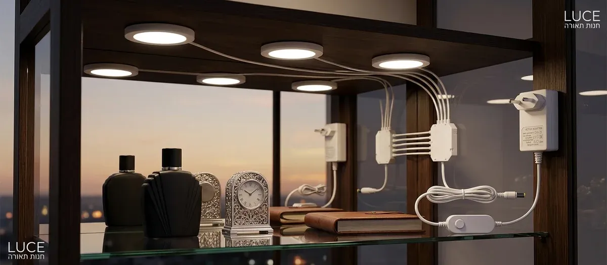 פאנל לד חכם דק מותקן בארון תצוגה