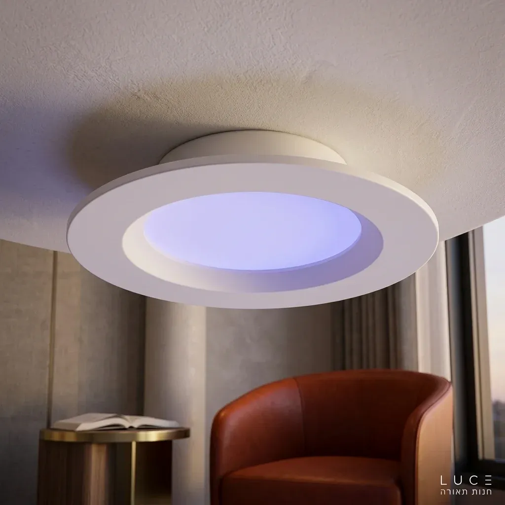 דאונלייט חכם לבן בתקרת פינת קריאה