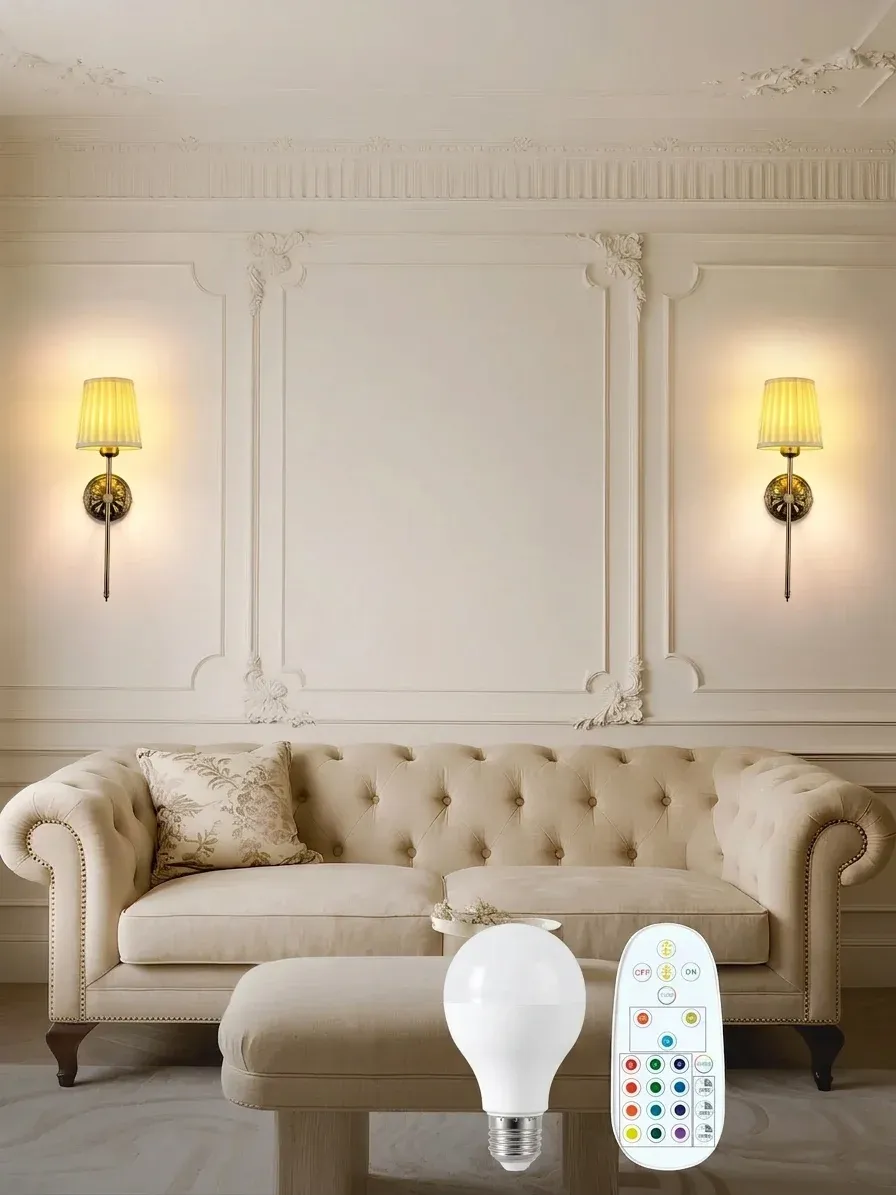 מנורת קיר נטענת עם שלט לבן